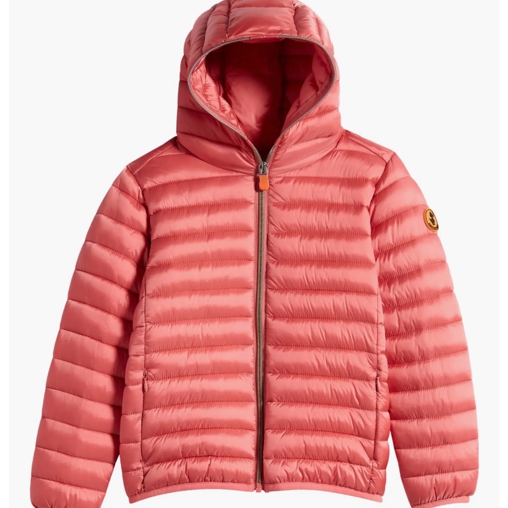SAVE THE DUCK Kids Coral Hooded Puffer Jacket